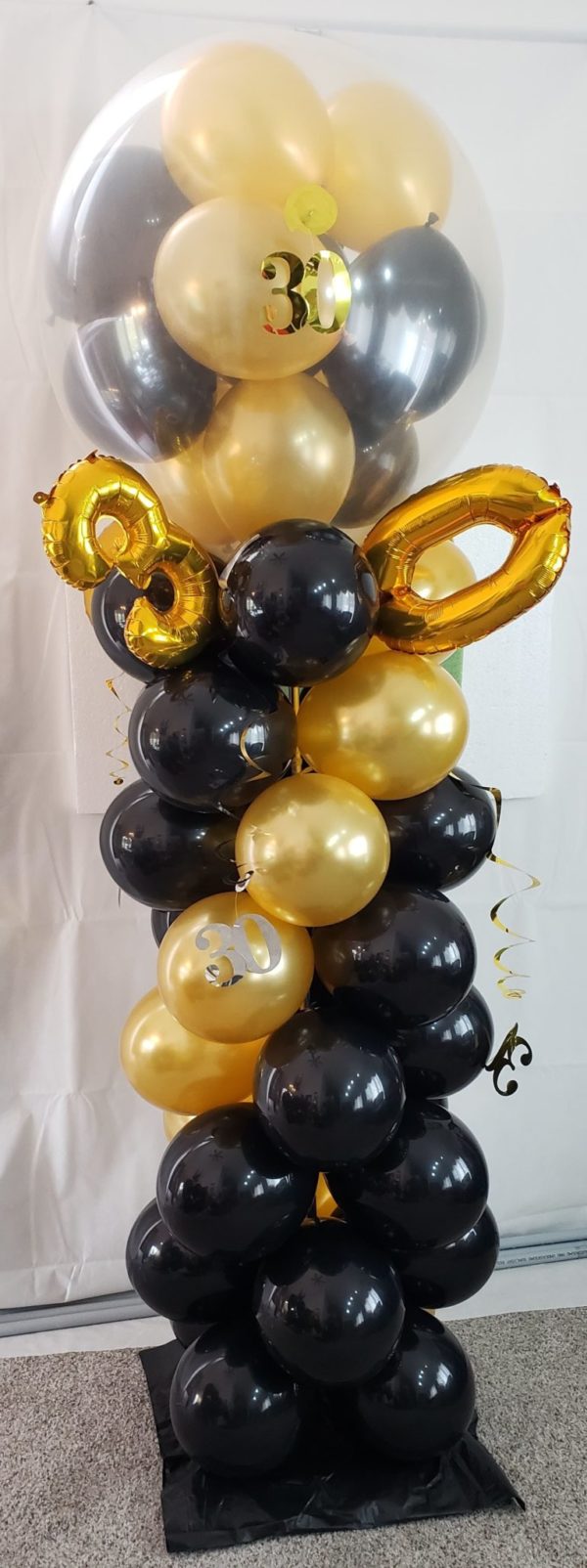 30th birthday balloon column