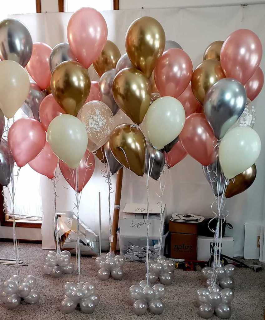 birthday party decorators near me Bouquets with Chrome Balloons 