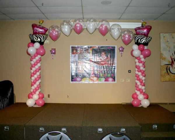 Pink White Columns with Double Stuffed Arch