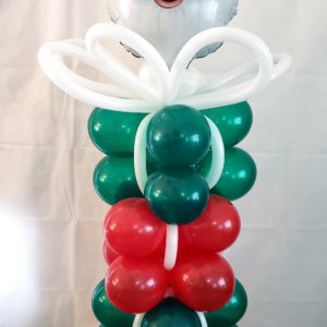 Do you need a special themed balloon columns for your upcoming holiday party? Let us design something special like this Santa present themed column.