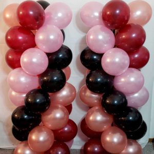 Do you need balloon columns in your events colors or theme? These are what are called standard balloons columns which can be done in any color combination & are usually topped with a 3 foot latex balloon or other theme matching foil balloon.