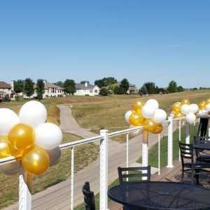 Do you need some classic balloon decor topiary clusters to highlight an area at your event? These balloon topiary clusters help make an otherwise plain railing into to something classy looking.