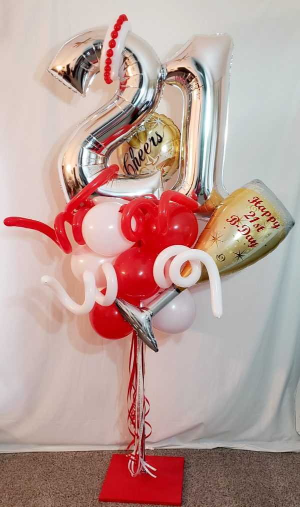 Do you need a special 21st Birthday balloon display? Let us create one of these very popular 21st displays for that very special BIrthday.