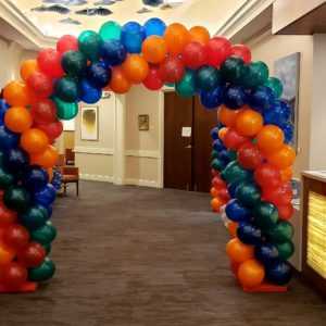 Do you need a custom made balloon arch to create a special entrance for guests or employees for an event your having? Standard balloon arches like these can be made in any color combination of your choosing.