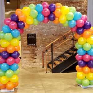 Do you need a balloon arch for your event? Standard balloon arches like this can be done in any color combination so they spiral or done in colored layers like this one.